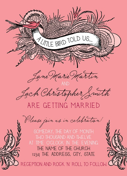 Vintage Flourish Printable Wedding Invitations Digital