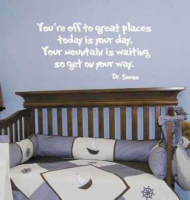 Dr. Seuss- Off to great places- children  Vinyl Lettering wall words graphics  decals  Art Home decor itswritteninvinyl