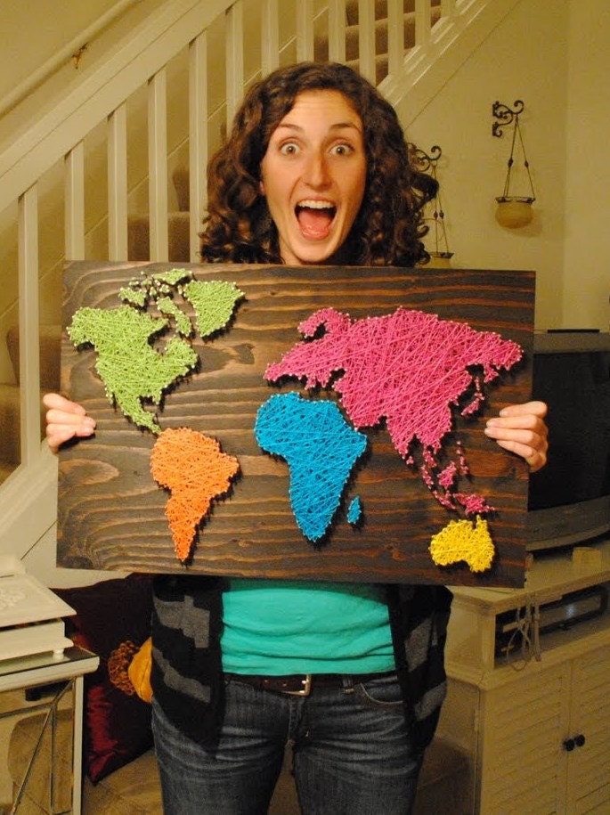 Nail Wall Art World Map, Bold and Beautiful Palette