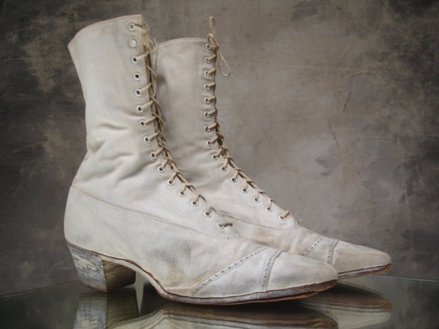 Victorian canvas boots