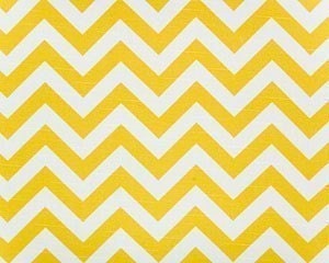 Decorative Designer Fabric-Yellow And White Zig Zag-1 yard