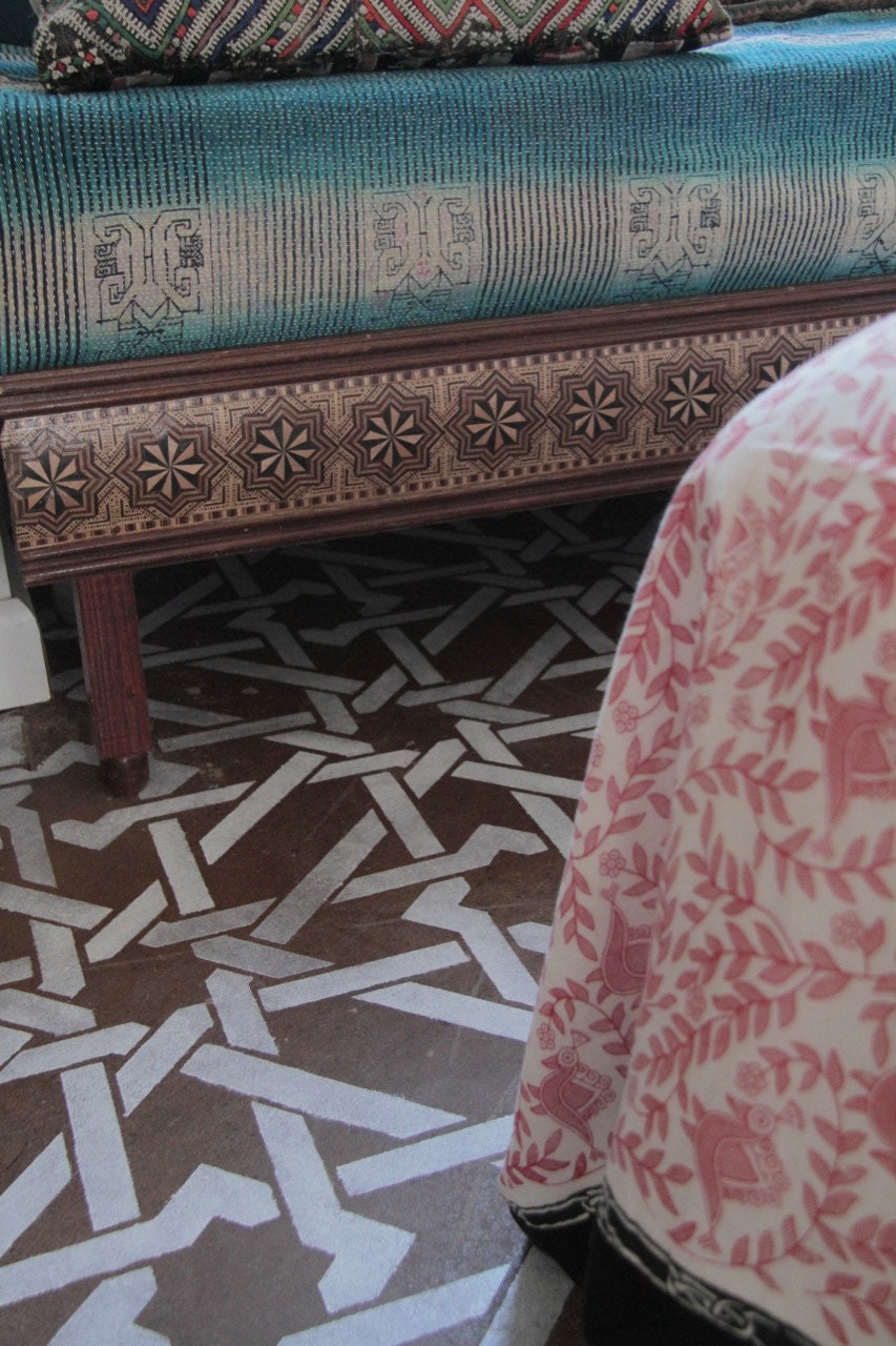floor stencil Wall Ceiling Floor Stencil Camel Bone Weave Resuable Stencil for Easy Decor