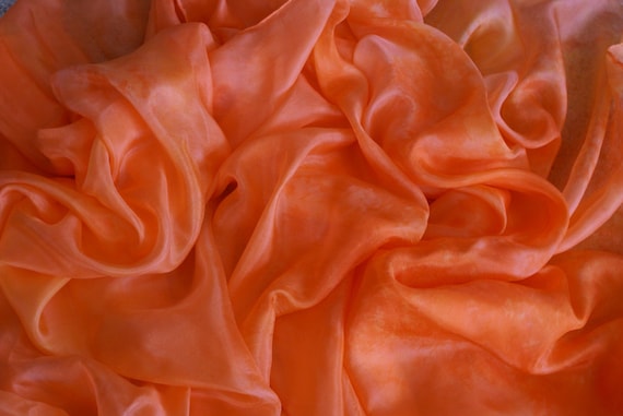 Tangerine Orange Silk Belly Dance Veil