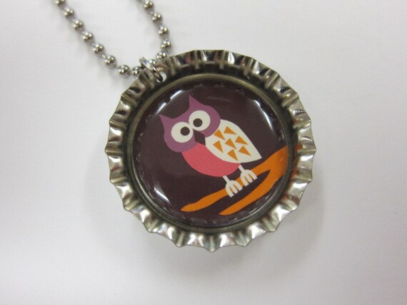 Bottlecap Necklace - OWL