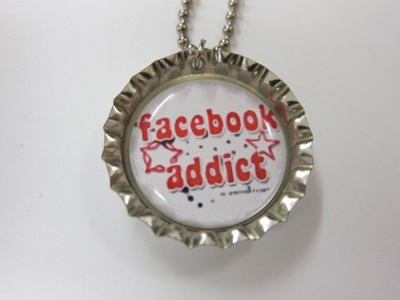 Bottlecap Necklace - Facebook Addict