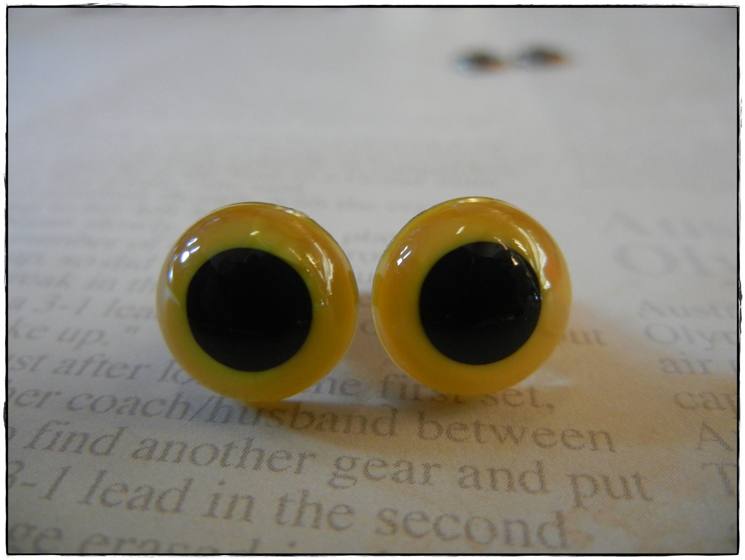 12mm Lemon Yellow Safety Eyes for Plush Stuffed Animals 10 Pieces