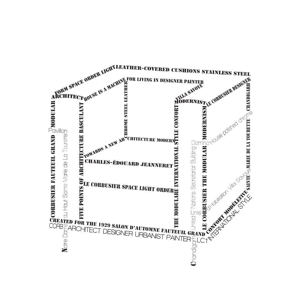 Le Corbusier Chair in Words - Art Print