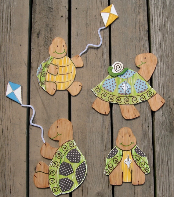 Turtle Wall Hooks - Wood - Nursery Room Decor