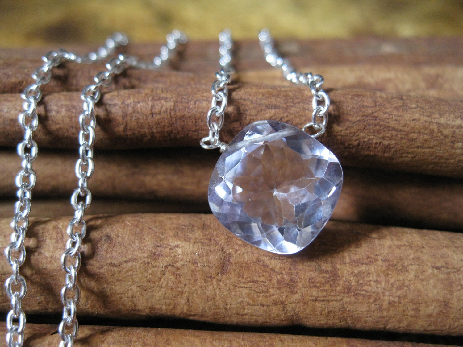 Silver Gray Quartz Sterling Necklace