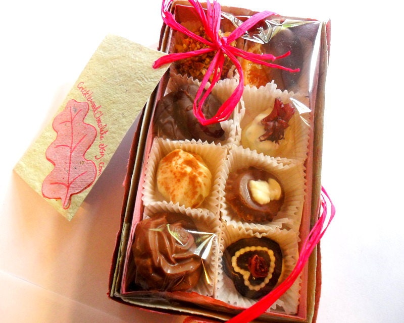 Box of 8 chocolates. Truffles. Gift. Assortment. Variety. Soft Centres. Gourmet Chocolates by CricklewoodChocolate on Etsy.