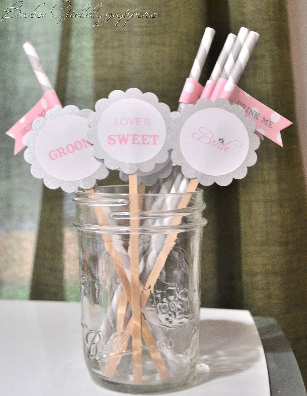 Wedding cupcake flags/drink stirrers