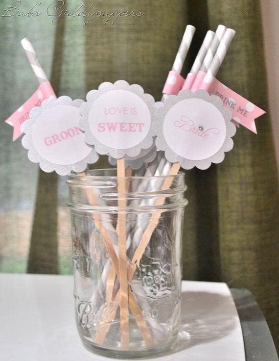 Wedding cupcake flags/drink stirrers