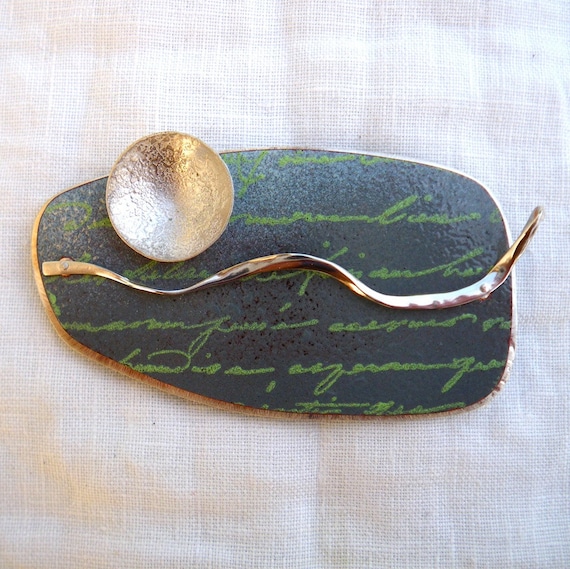 Love Letters Written by Moonlight brooch and necklace by Cari-Jane Hakes hybrid handmade from 'The Moon' brooch series