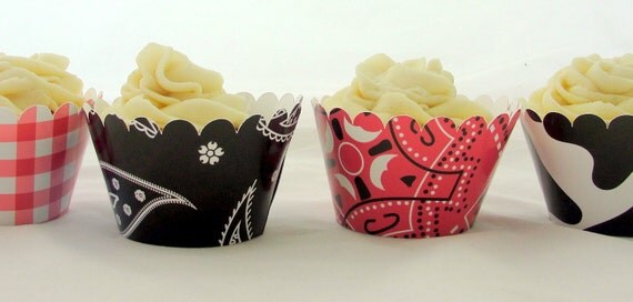 Cowboy Cupcake Wrappers for Western boy birthday party