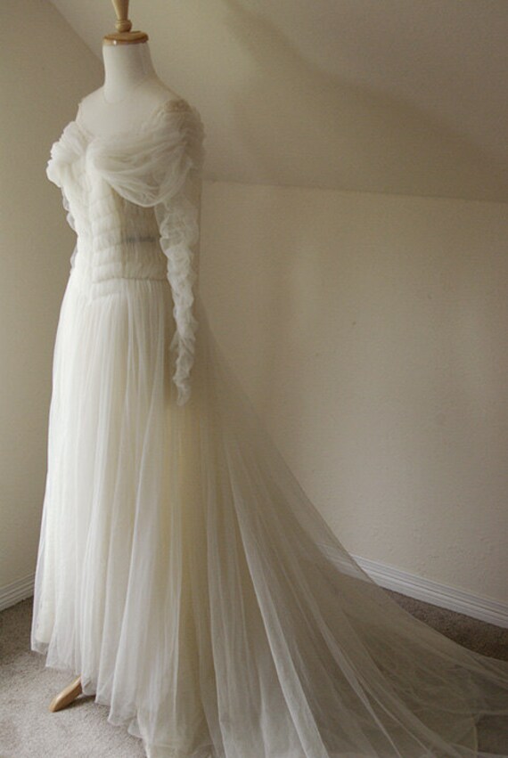 RESERVED evangeline vintage wedding dress 1930s antique white 