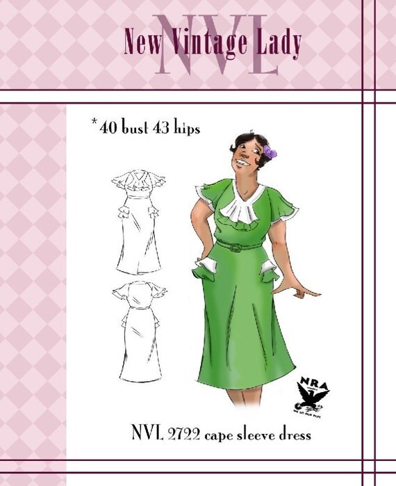 NVL 1930s Balboa Dress 40 bust NRA edition Plus Size