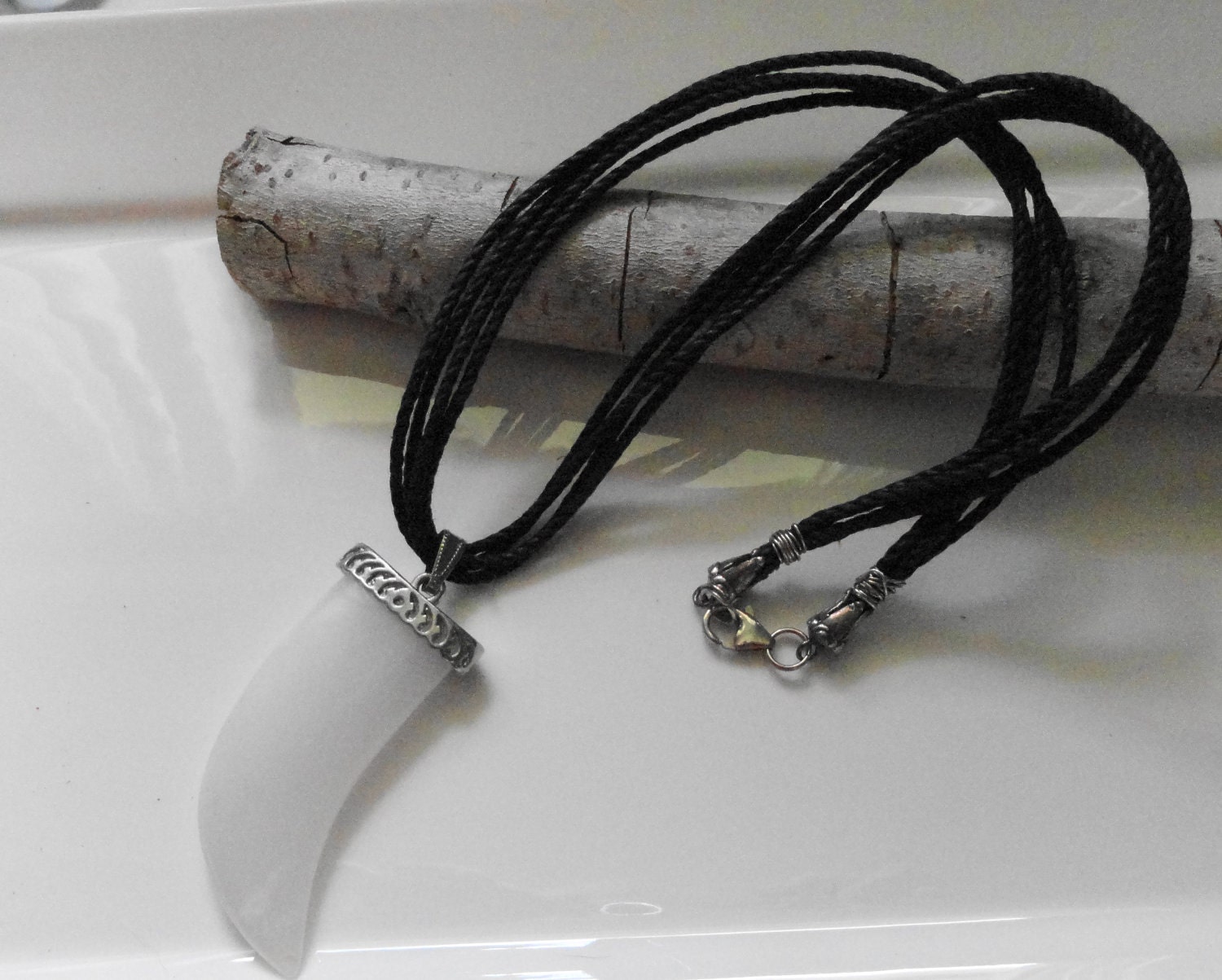 Gifts For Him Black White Horn Necklace