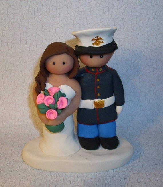 Military Wedding Cake Topper Ginger Babies