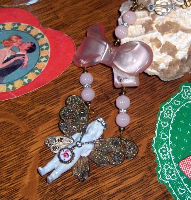 Mon Angel Vintage Assemblage Necklace