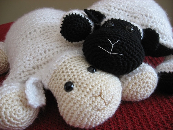 Crochet Lamb, Cute and Cuddley Crochet Critter Pillow, Crochet pattern pdf
