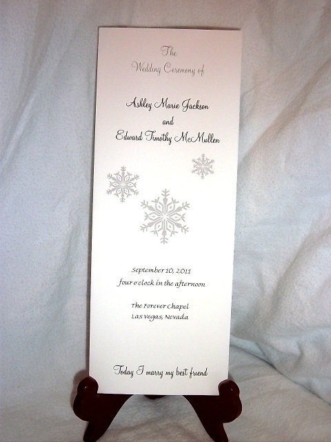 100 Snowflake Wedding Programs Personalized From creatingapapermemory