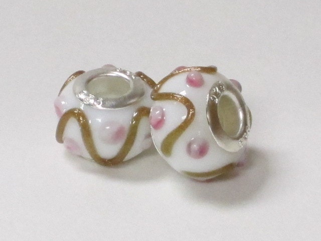Stamped 925 Glass Bead Fits Pandora - 1 Piece