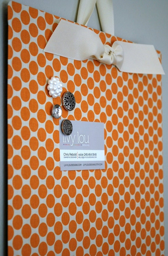 Fabric Magnet Board (12"x18") -Tangerine Dot