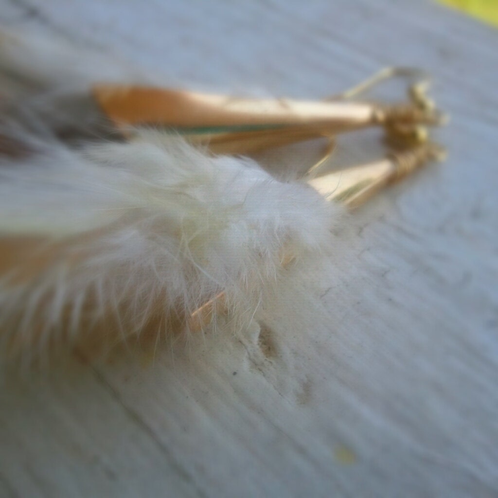 Earring's Feather and Gold