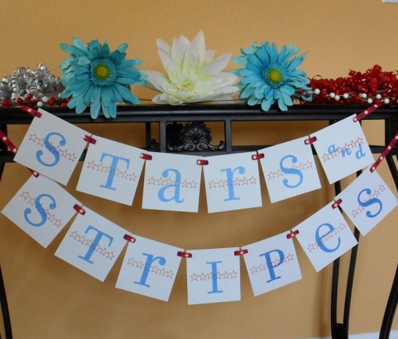 Stars and Stripes Patriotic Banner, 4th of July, Labor Day, Photo Prop, Red, White, Blue