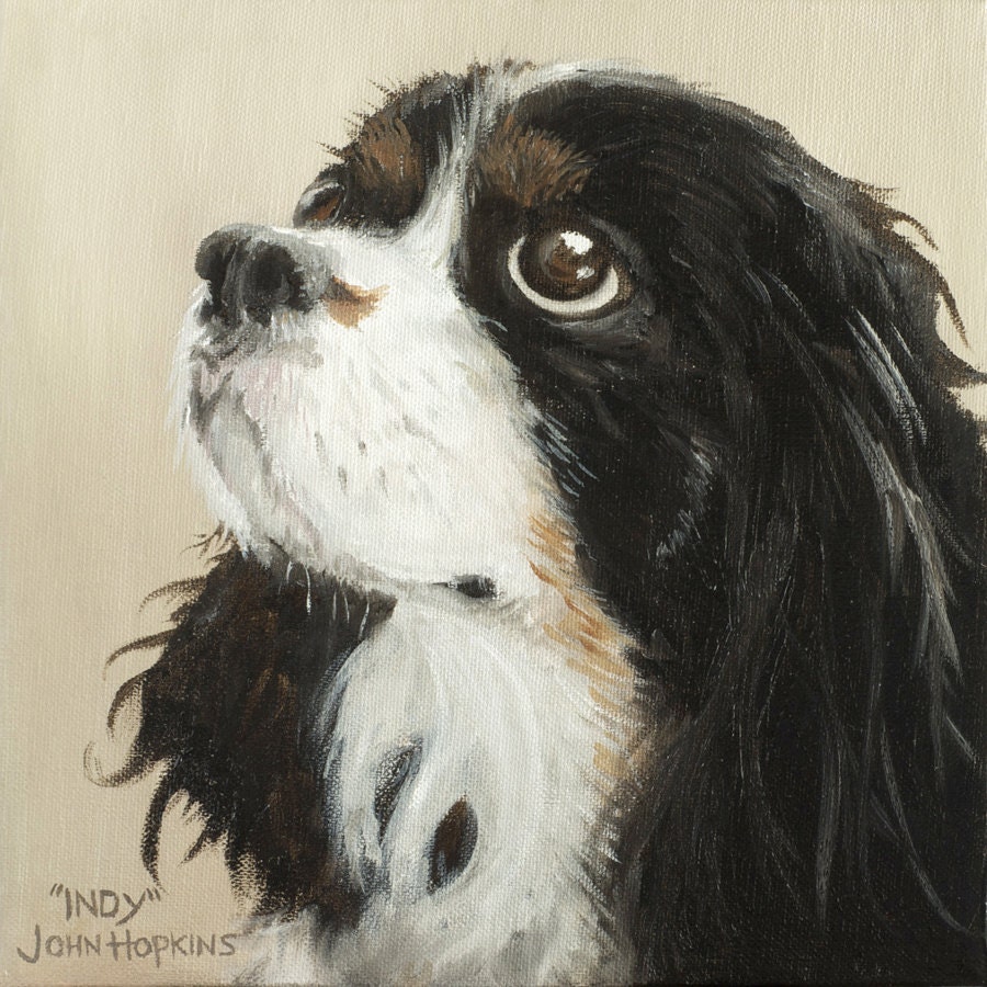 Dog Art INDIANA JONES the CAVALIER King Charles Spaniel Open Edition Fine Art Giclee