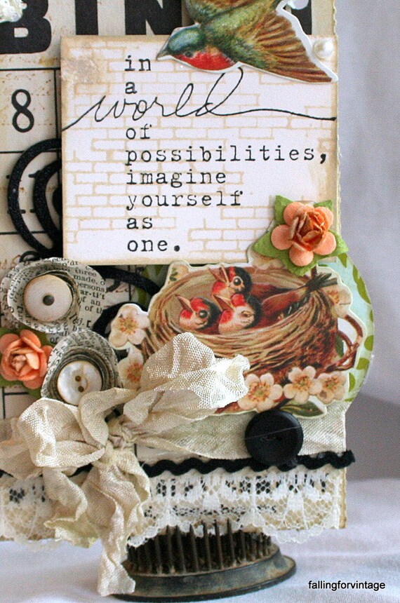 Vintage upcycled Bingo card Wall art