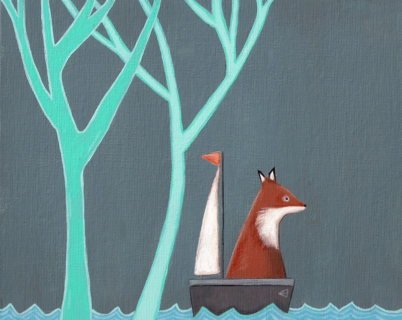 Carry Me Home: Fox In A Sailboat Print