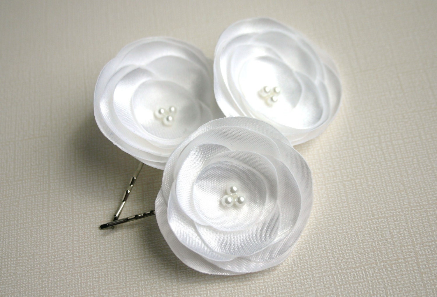 Wedding Hair Accessories White Flower Wedding Hair Clips Bridal 