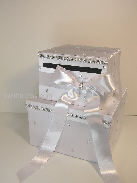 White 2 tier Wedding Card Box Gift Card Box Money Box HolderCustomize your