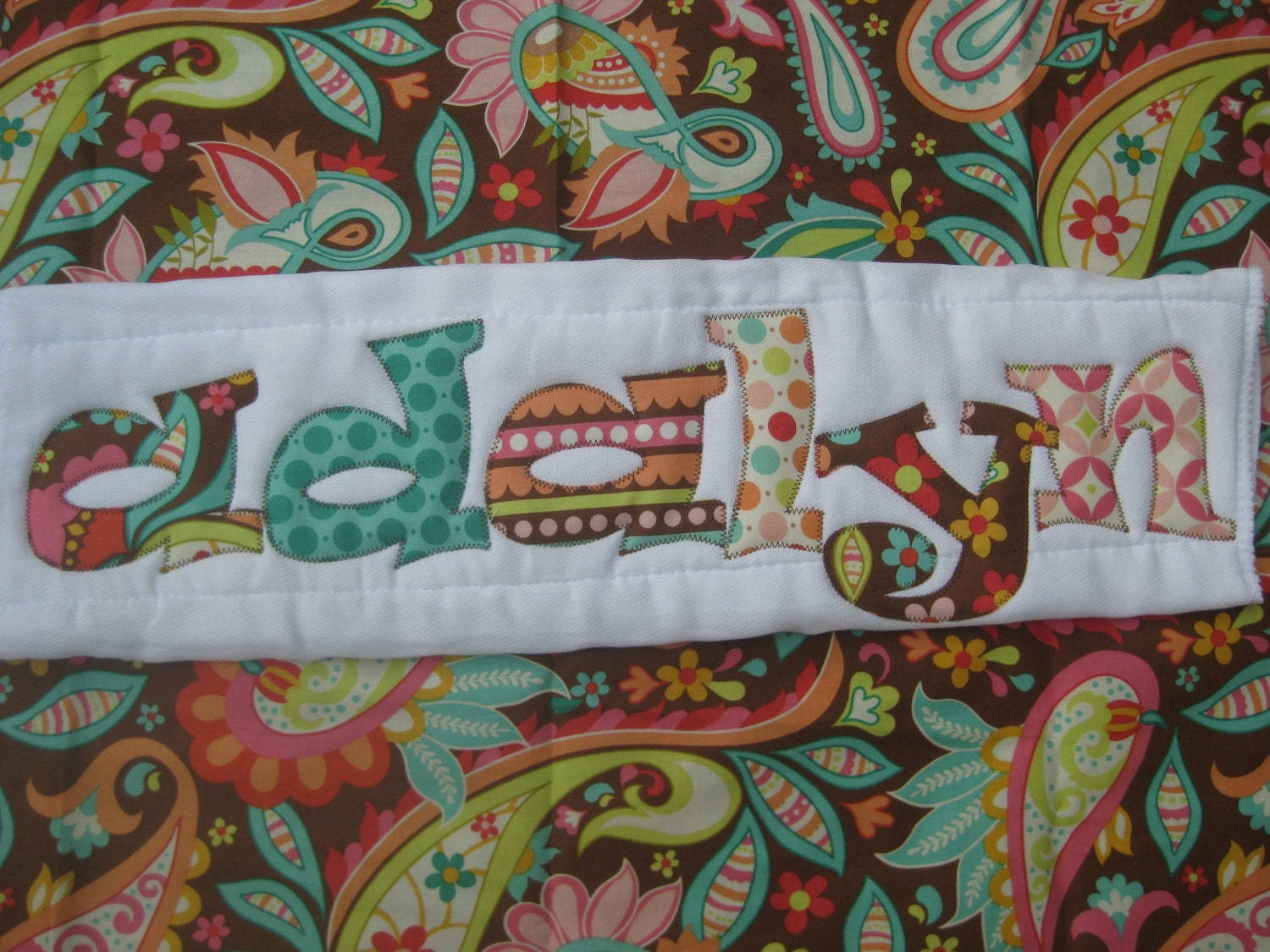Sweet Nothings Personalized Applique Burp Cloth