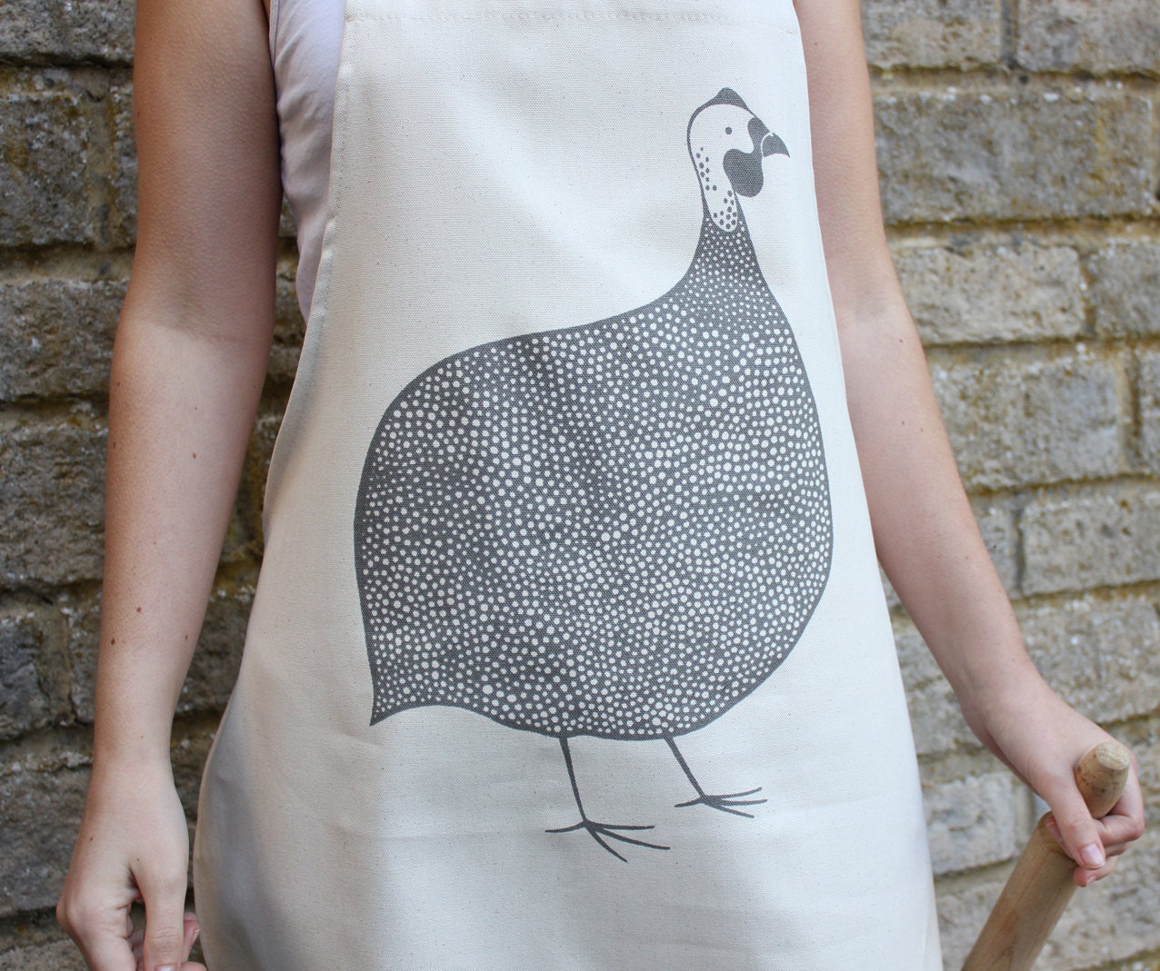 Hand Printed Guinea Fowl Apron
