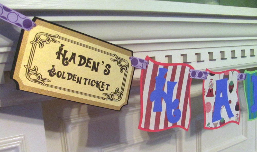 Willy Wonka & the Chocolate Factory Birthday Banner