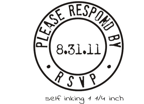 RSVP Please respond by rubber stamp for wedding invitation 1"