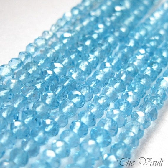 20 Topaz 3mm - 3.5mm faceted rondelles