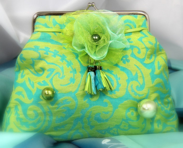 turquoise and lime green wedding colors
