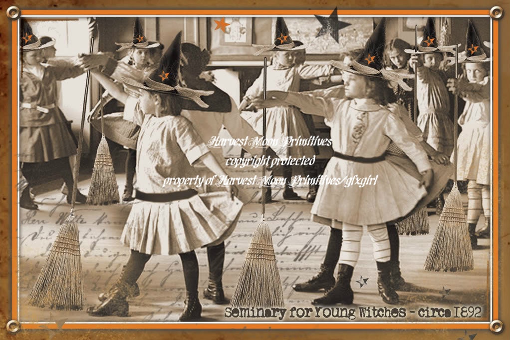 PRIMITIVE HALLOWEEN POSTCARDS - Seminary For Young Witches