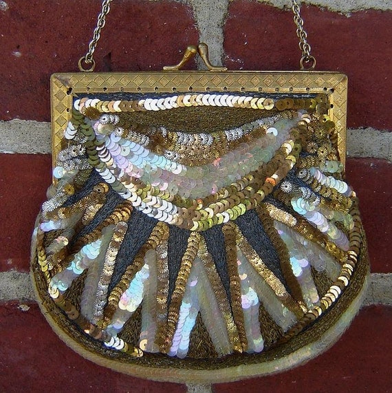 early 1920's art deco beaded handbag - charity for animals