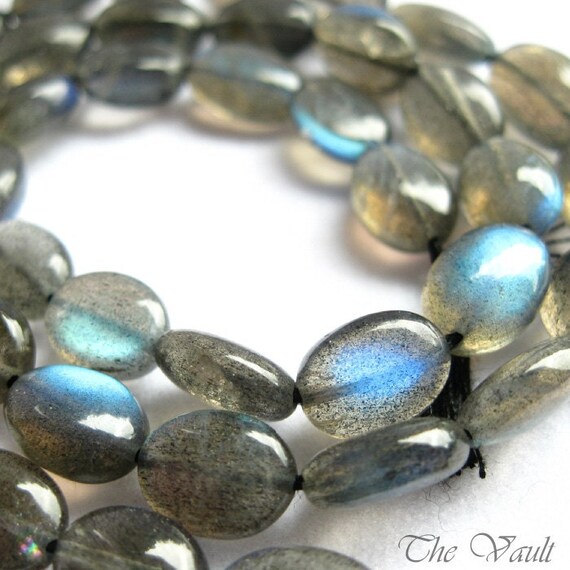 12 Labradorite 8-10mm smooth oval beads