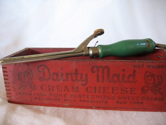 Vintage Green Curling Iron