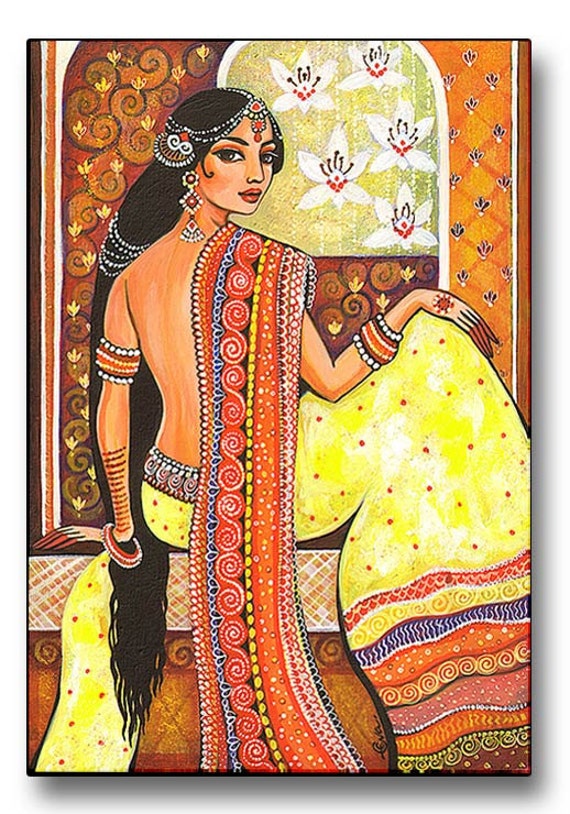 Bharat - India - Painting - Art Print Mounted on Wood Block
