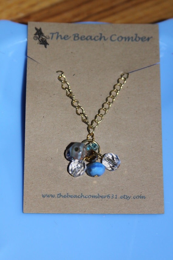 Black Friday and Cyber Monday Sales Ocean Tides Czech Glass Bead Necklace