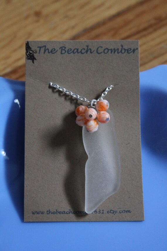 Black Friday and Cyber Monday Sales Sunset in July Sea Glass Necklace