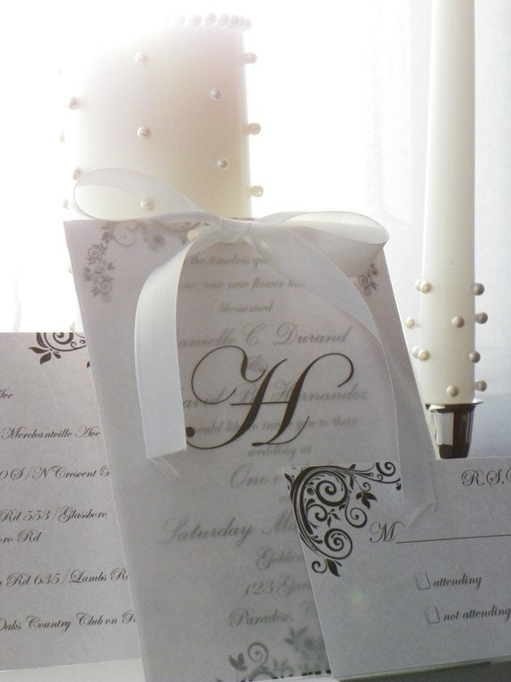 Elegant Wedding Invitation with Vellum Overlay (Deposit)