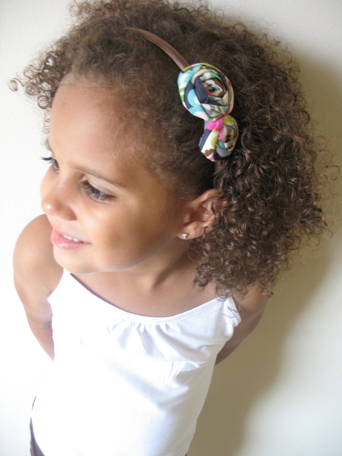 Sweet Whimsy fabric flower headband hair clip