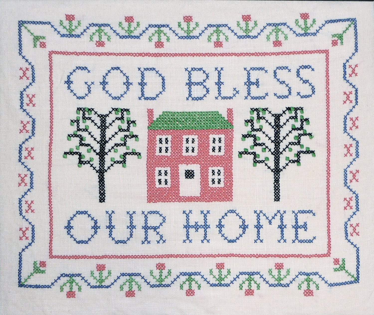 Jane Snead Samplers Vintage Cross Stitch Kit 314 God Bless Our Home